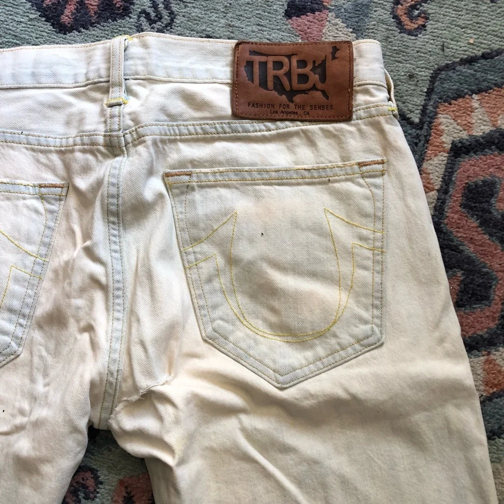 True Religion White Tapered Jeans